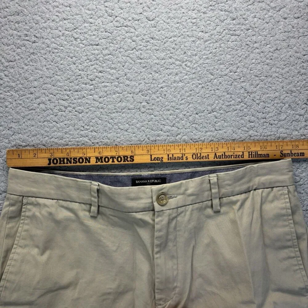 Banana Republic Emerson Chino Cotton‎ Pants 35X30 (36x29 Actual) Khaki Slacks
